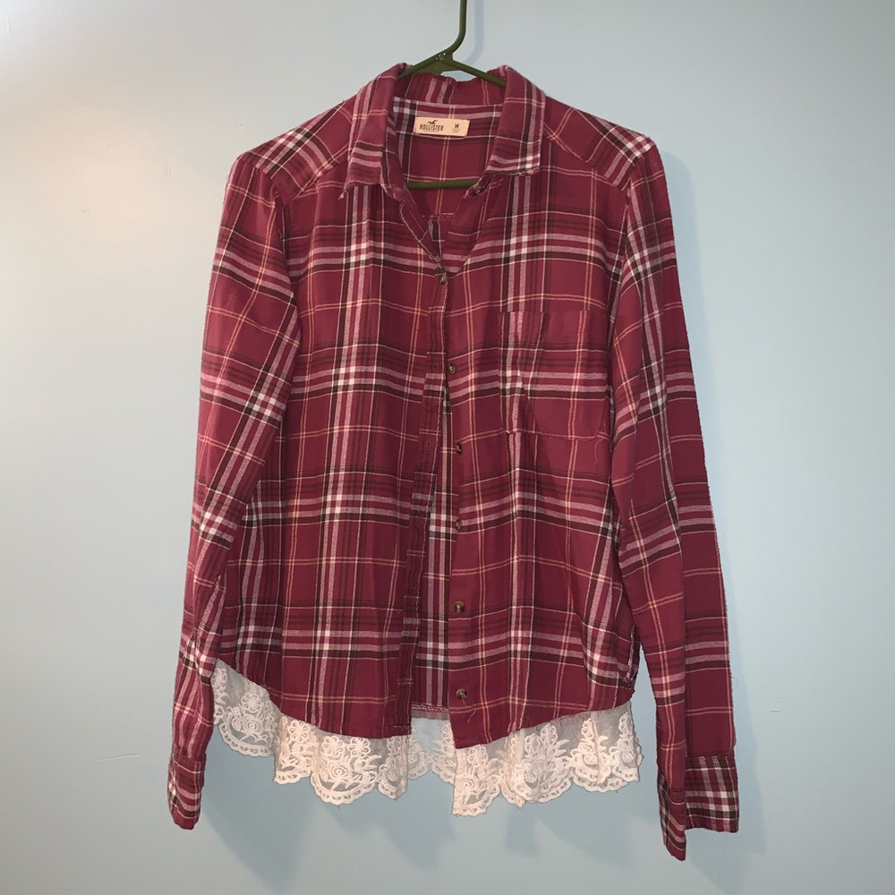 Hollister Flannel with Laced Bottom
